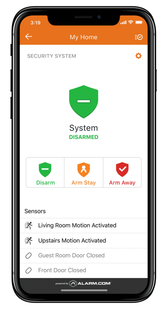 Interfaces services interactifs Alarm.com sécurité Montréal - GOalarme